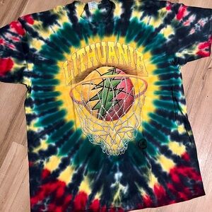 1996 Lithuania, basketball team Grateful Dead tie-dye T-shirt size xl